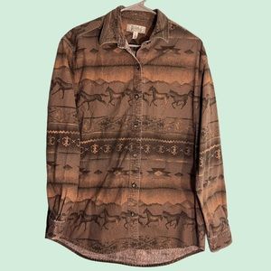 Cabela’s Flannel Horse Aztec Pattern Size L